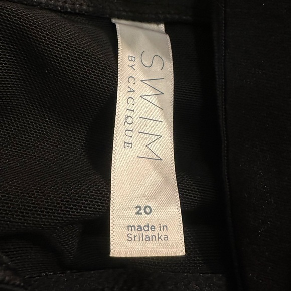 SWIM BY CACIQUE DRESS SWIMSUIT PLUS Size 20BLACK Mesh Crochet ONE PIECE Beach - Picture 7 of 11